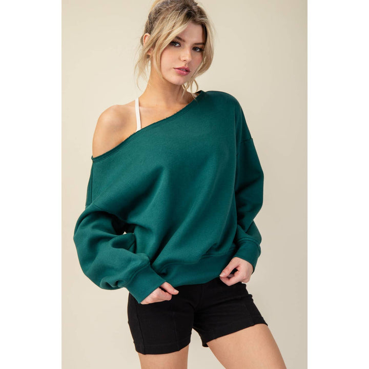 FRENCH TERRY OFF SHOULDER TOP