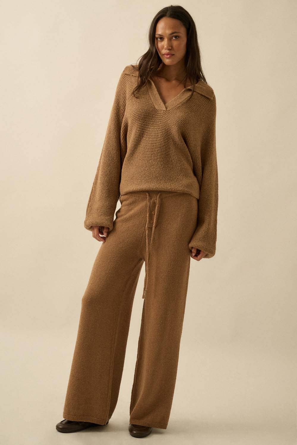 Knit Split-Hem Pants