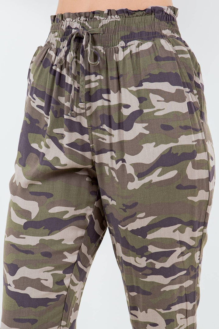 Rayon High Rise Camo Joggers