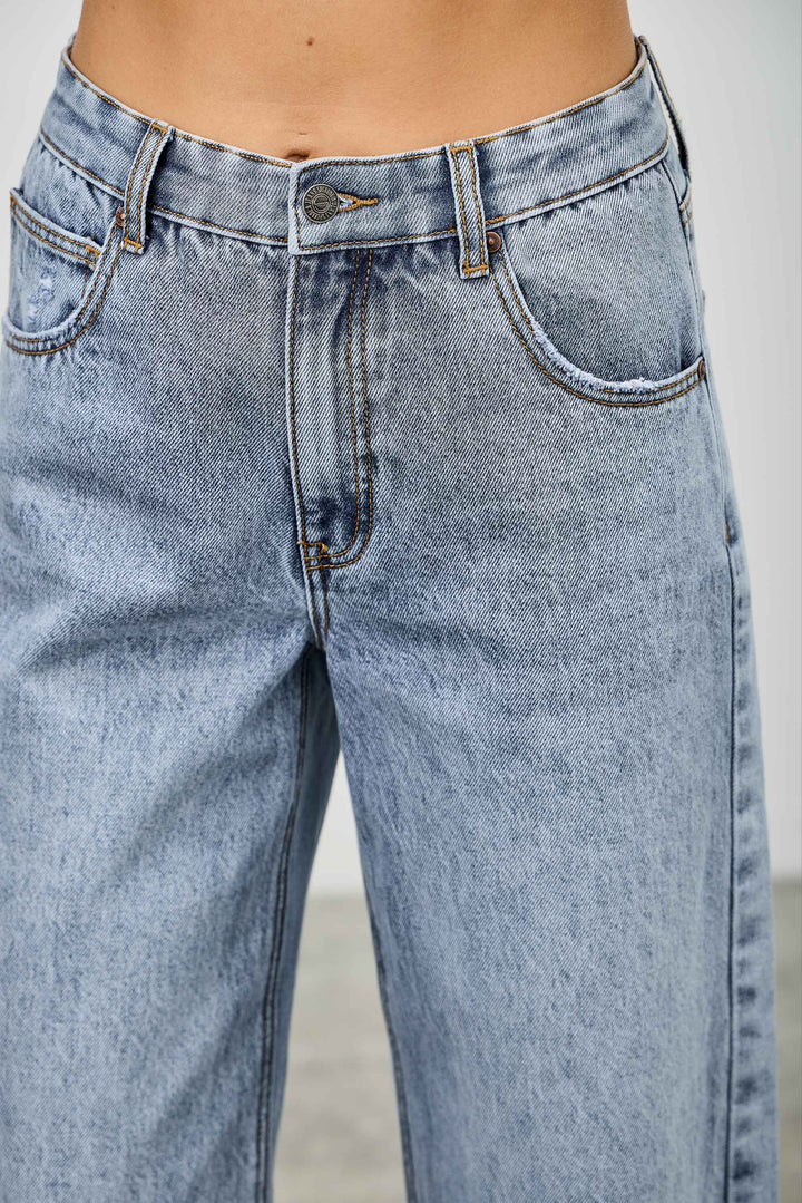 High Rise Denim Barrel
