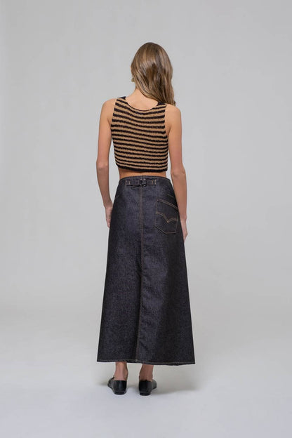 STRIPE V NECK FRONT HOOK SWEATER VEST