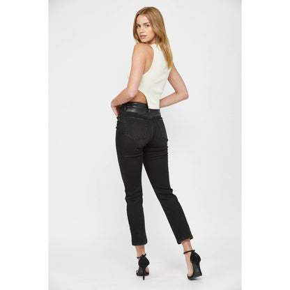 CRISS CROSS HIGH RISE SLIM STRAIGHT ANKLE