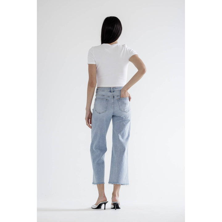 HIGH RISE WIDE LEG CROP WITH EMBELLISHMENT