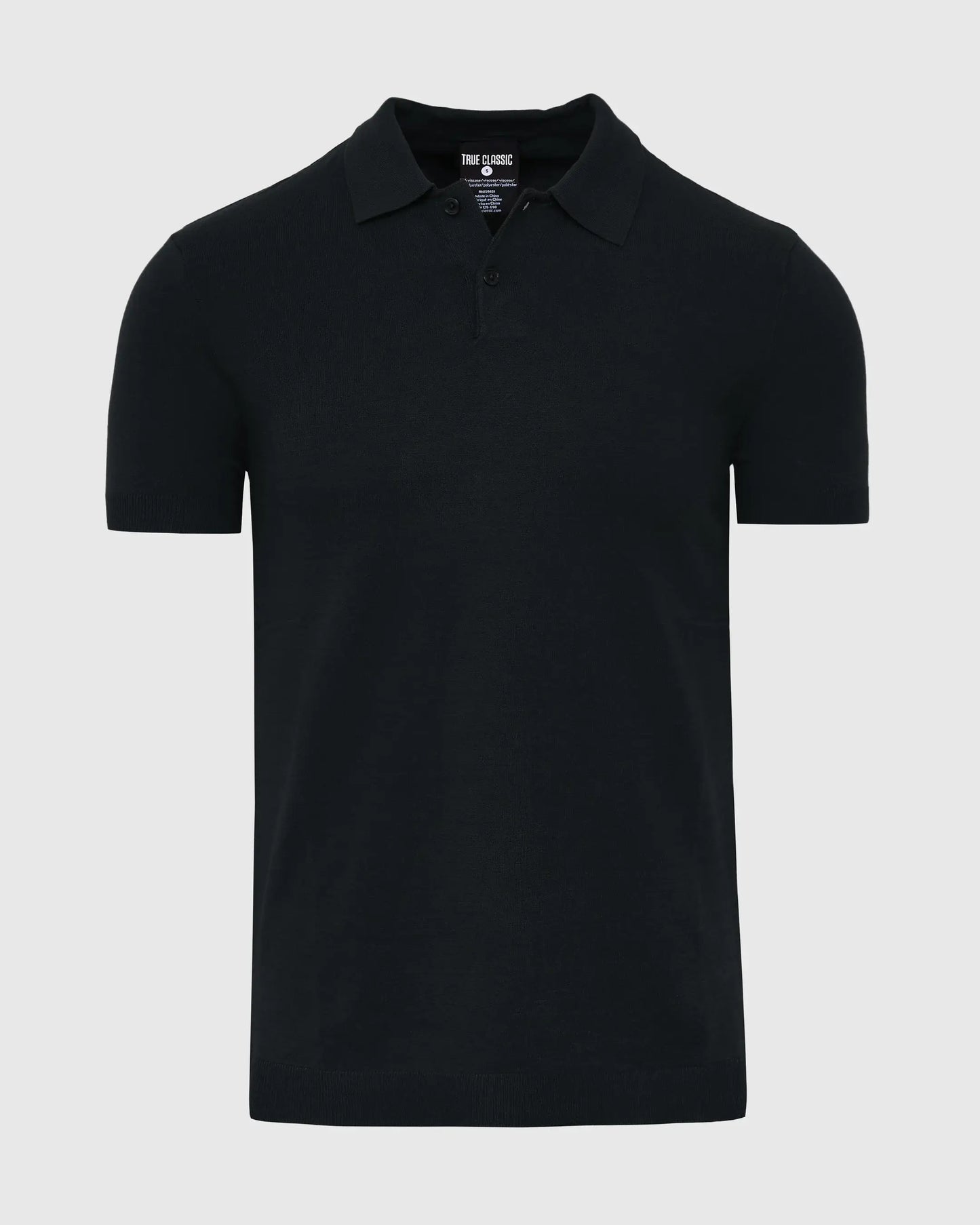 Short Sleeve Sweater Polo Shirt | Black