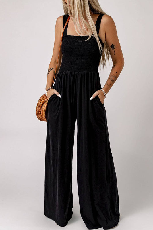 LDC Smocked Tank Wide Leg Jumpsuit with Pockets