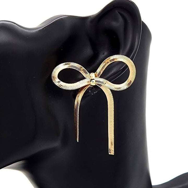 Snake Chain Bow Earrings