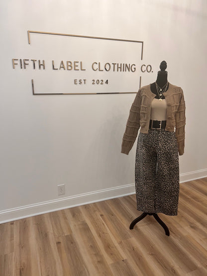 CROPPED POINTELLE CARDIGAN
