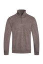 Mens Solid Quarter Zip Knit Sweater - Brown