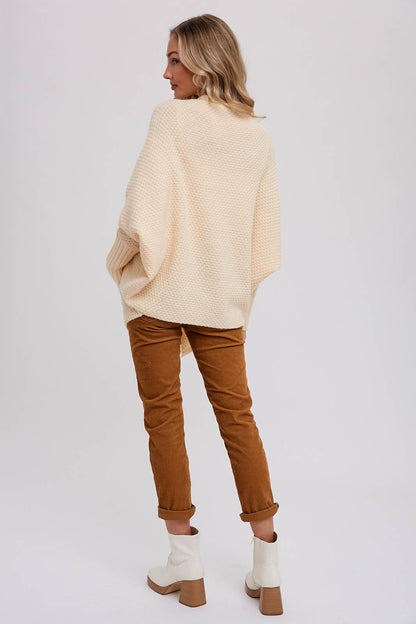 WAFFLE COCOON SWEATER CARDIGAN