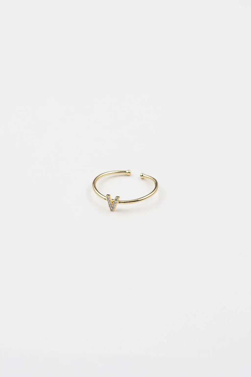 18K Gold Plated Adjustable Initial Ring