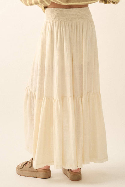 High-Low Ruffle Maxi Skirt