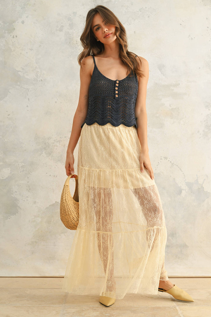 CROCHET KNITTED CROP TOP