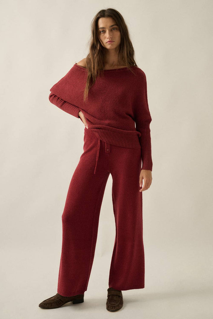 Knit Split-Hem Pants
