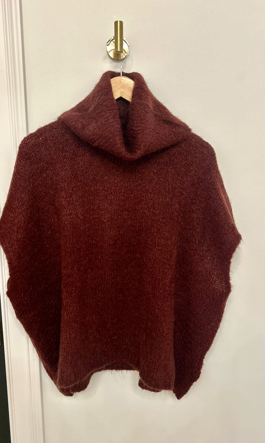 Wine Turtleneck Sleeveless Knit Sweater Vest