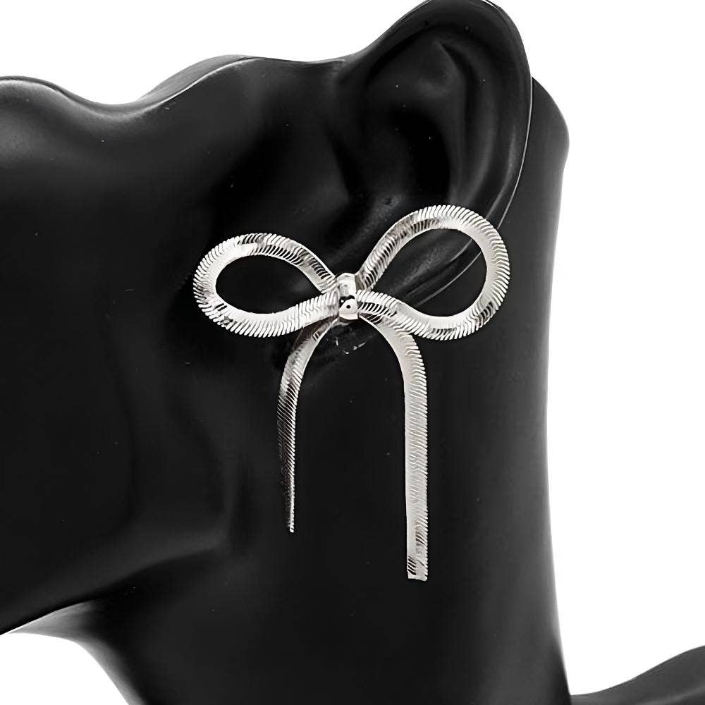 Snake Chain Bow Earrings
