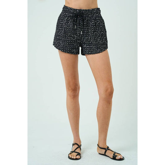 Sequined Denim Summer Shorts
