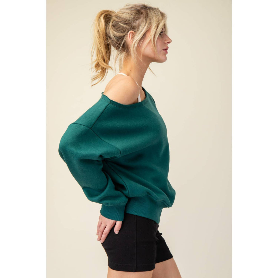 FRENCH TERRY OFF SHOULDER TOP