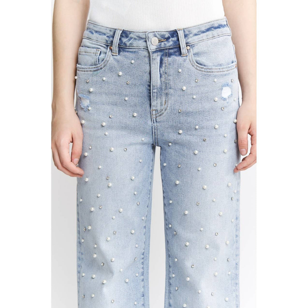 HIGH RISE WIDE LEG WITH EMBELLISHMENT