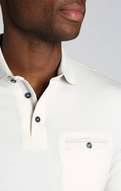 White Carlyle Luxe Interlock Polo