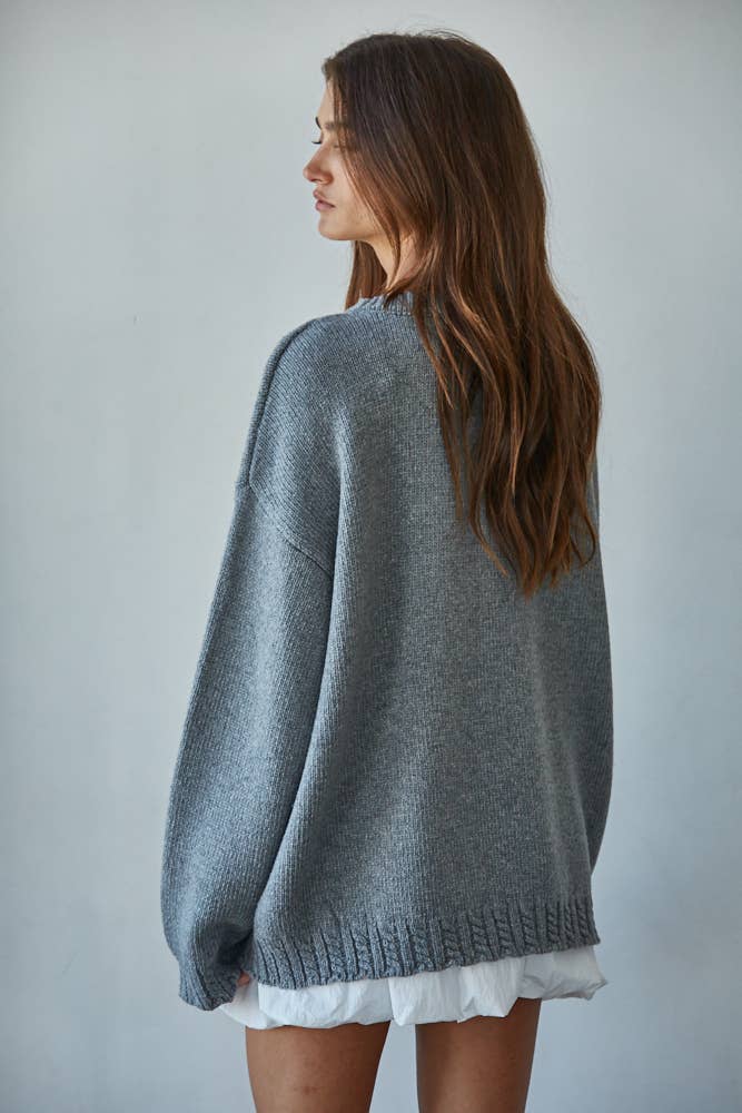 Hand Embroidered  "Forevermore" Knit Sweater