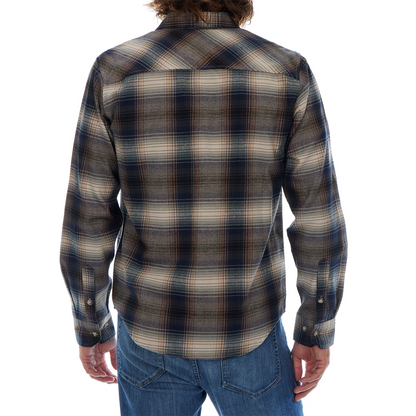 Men’s Navy & Brown Plaid Flannel