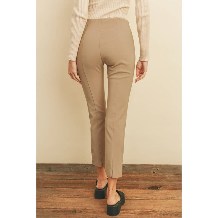 Back Slit Tapered Stretch Trousers