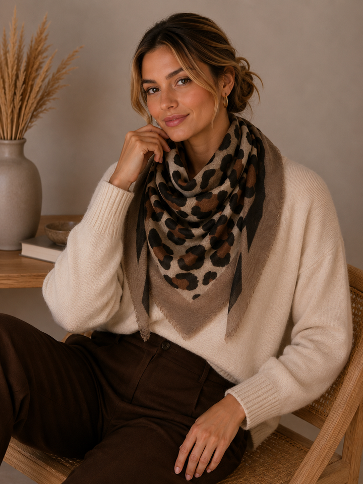 Woolen Leopard Scarf