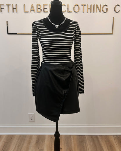Vegan Leather Knot Front Mini Skirt