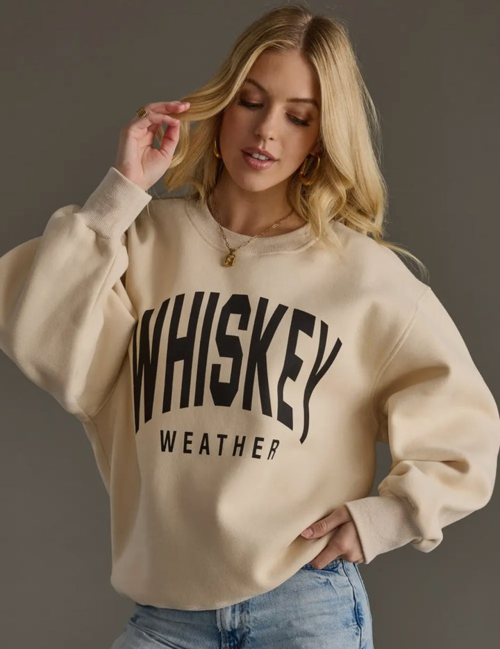 Tan Whiskey Weather Crew Neck Sweatshirt
