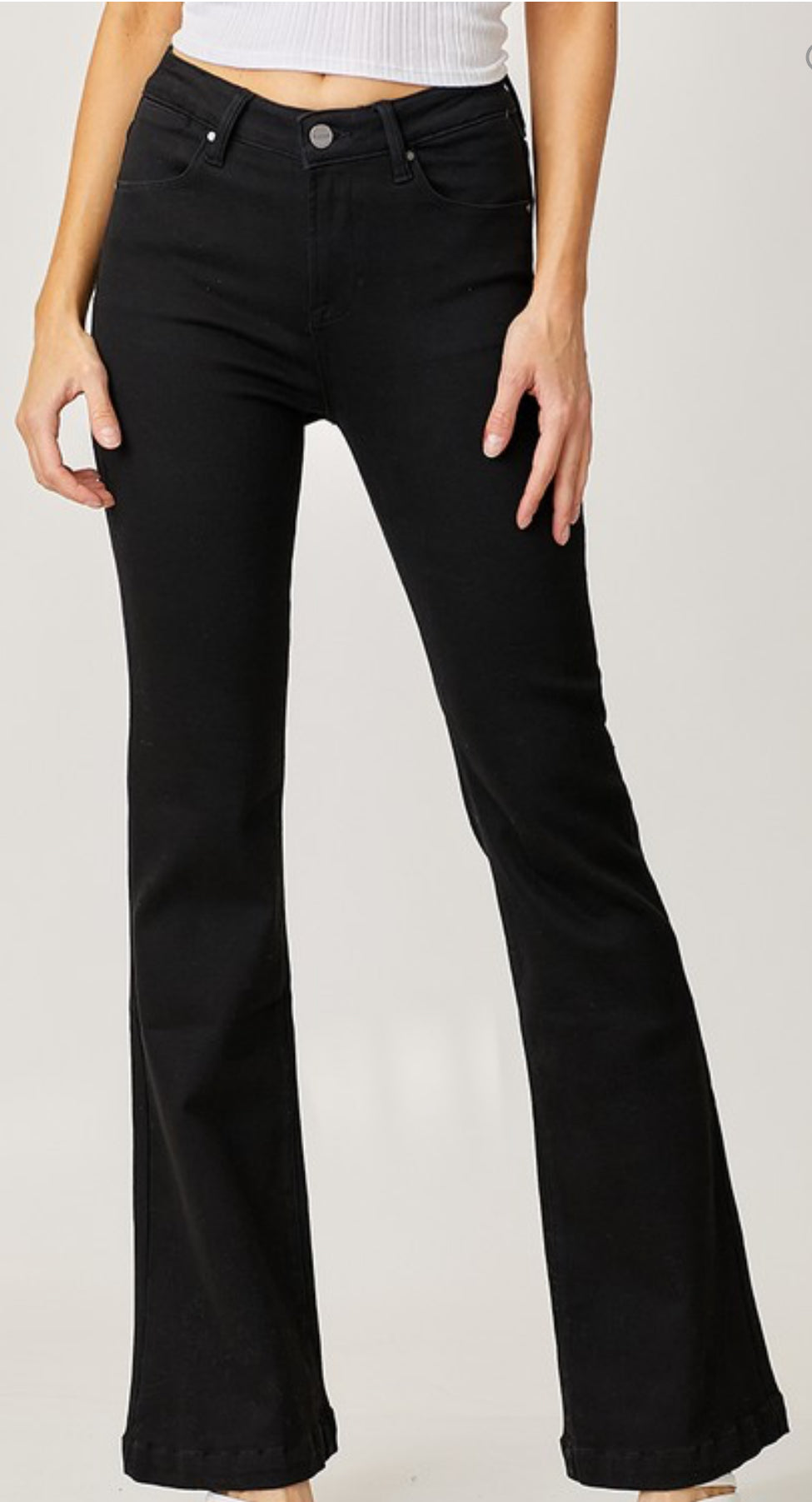 RISEN MID RISE BASIC FLARE JEANS