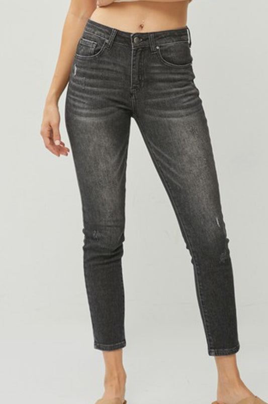 RISEN PLUS SIZE MID RISE ANKLE SKINNY JEANS