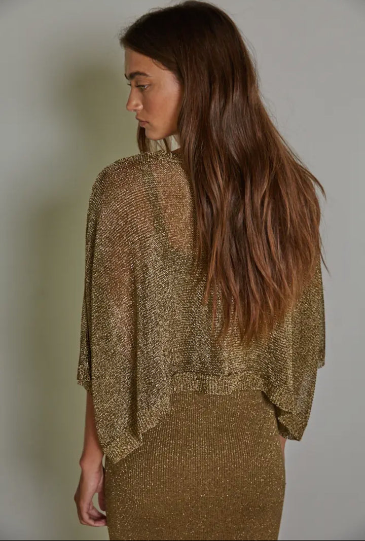 Knit Lurex Ribbed Sweater Midi Dress