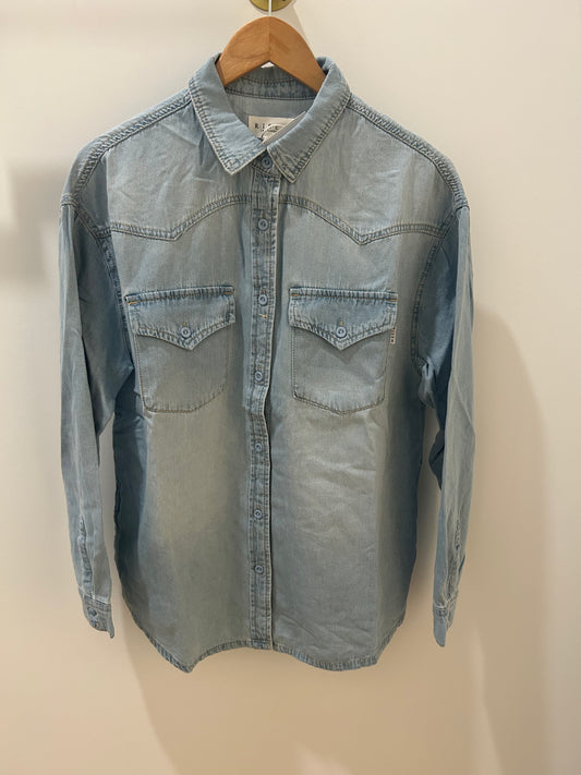 RISEN WESTERN STYLE RELAXED FIT DENIM SHIRT