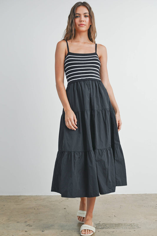 Striped Knit Maxi Dress