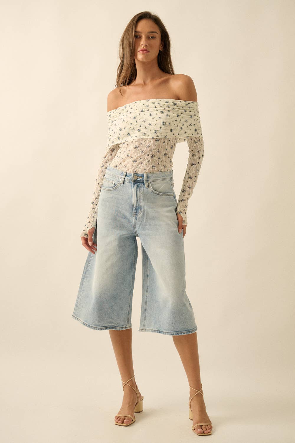 Floral Lace Off-Shoulder Bodysuit