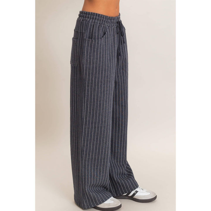 Pinstripe drawstring