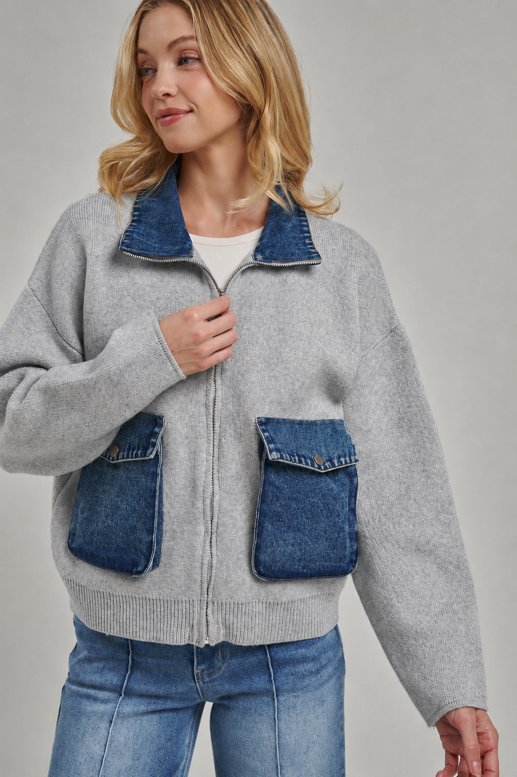 Kensie Zip up Cardigan
