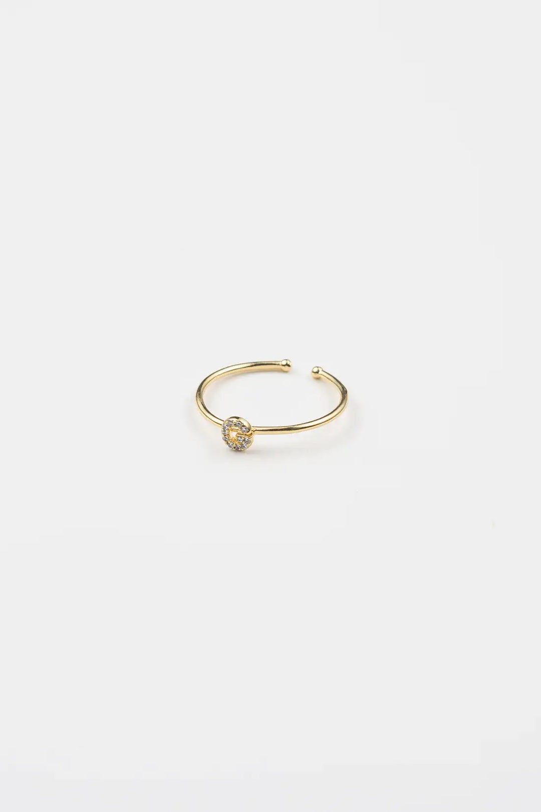 18K Gold Plated Adjustable Initial Ring
