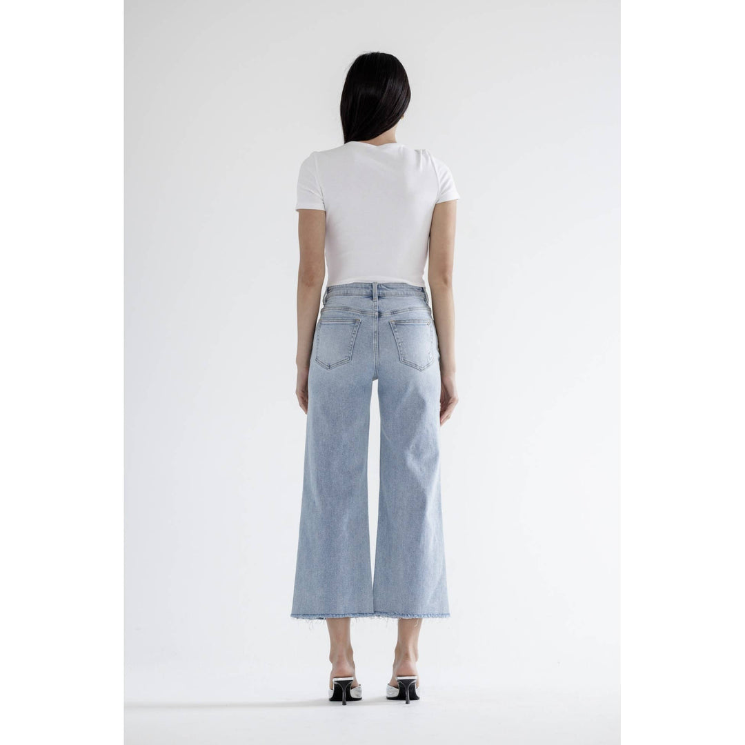 HIGH RISE WIDE LEG CROP WITH EMBELLISHMENT