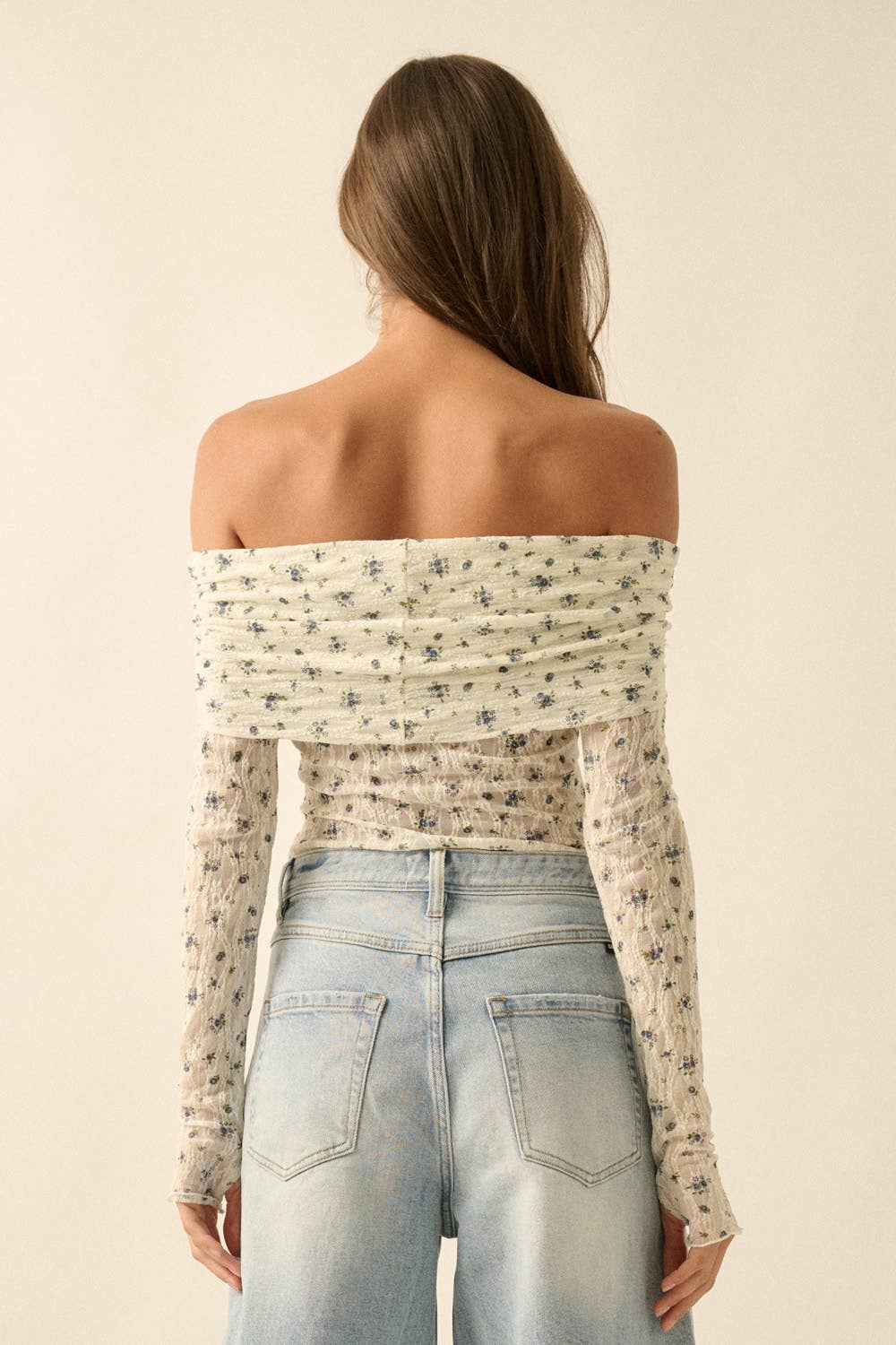 Floral Lace Off-Shoulder Bodysuit