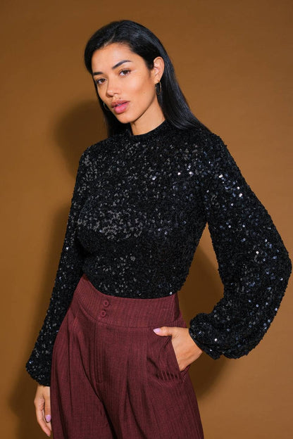 Black Sequin Top