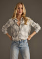 Super Soft Plaid Button-Up – Light Gray & White