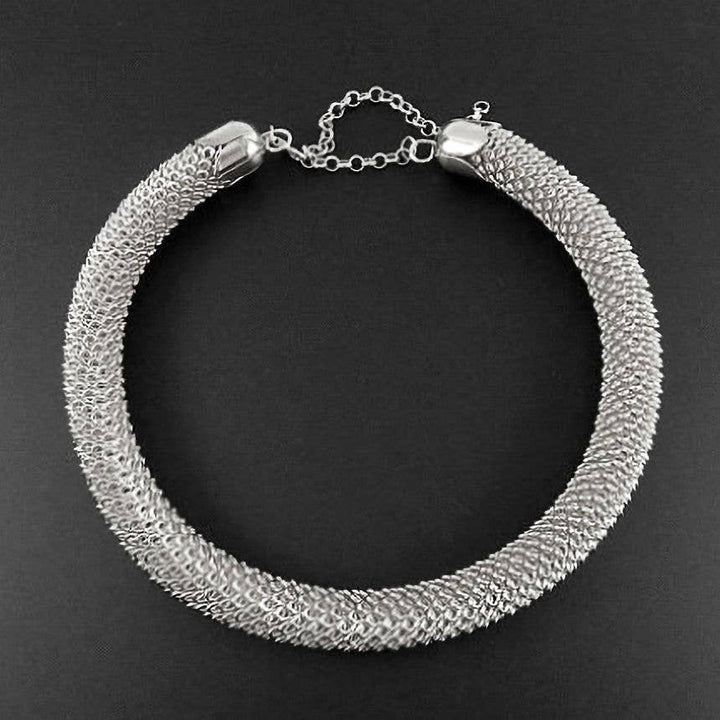 Textured Chain Choker Necklace