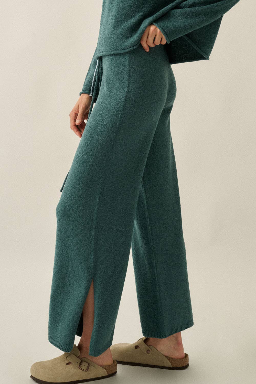 Knit Split-Hem Pants