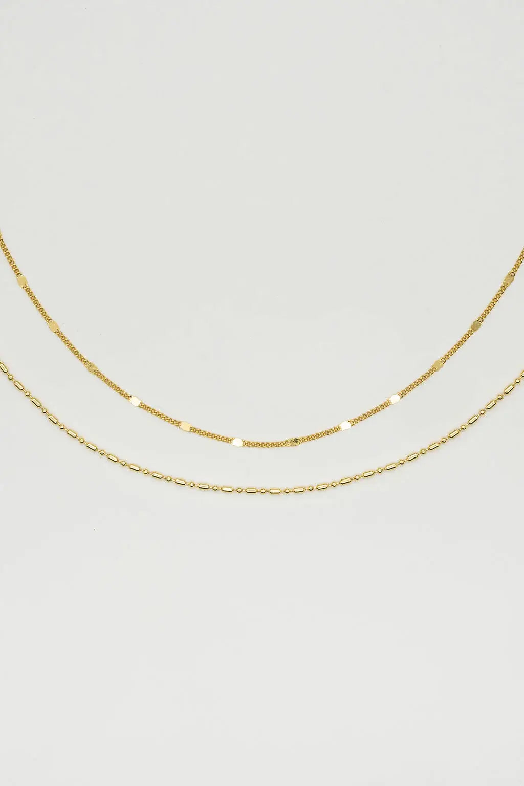 18K Gold Plated Dainty Layered Reflective Choker Set