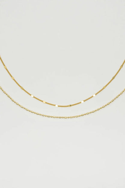 18K Gold Plated Dainty Layered Reflective Choker Set