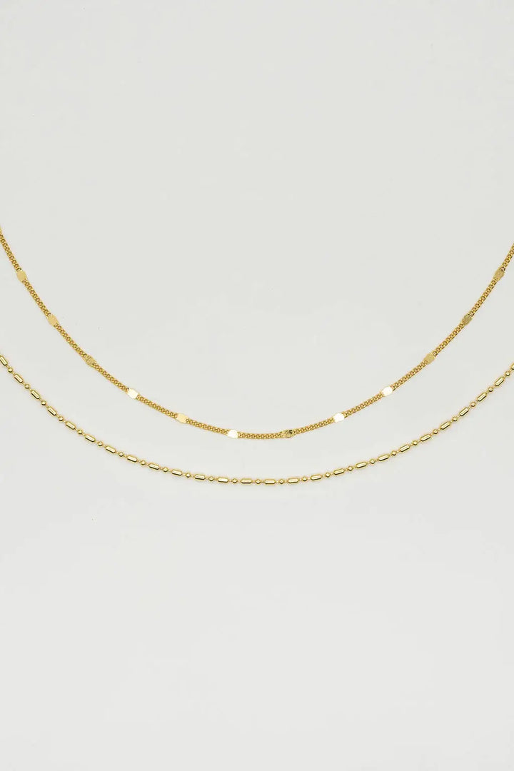 18K Gold Plated Dainty Layered Reflective Choker Set