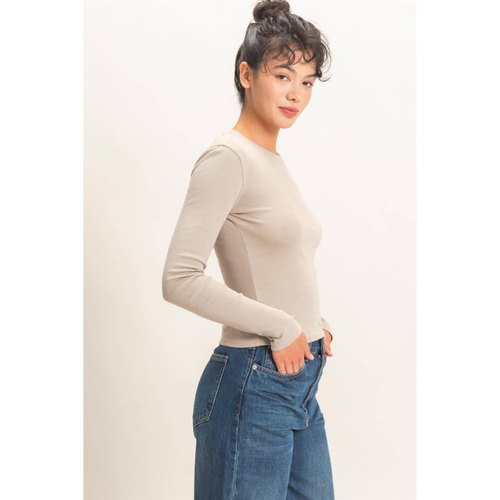 Crew Neck Long Sleeve Top