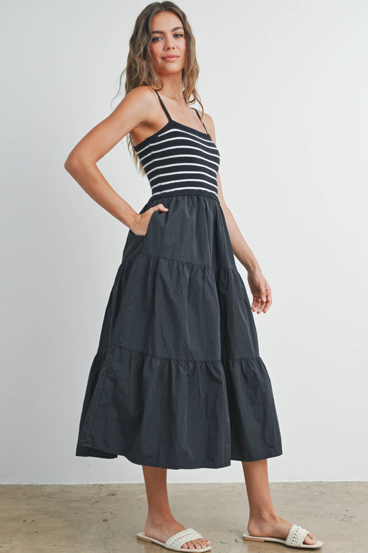 Striped Knit Maxi Dress