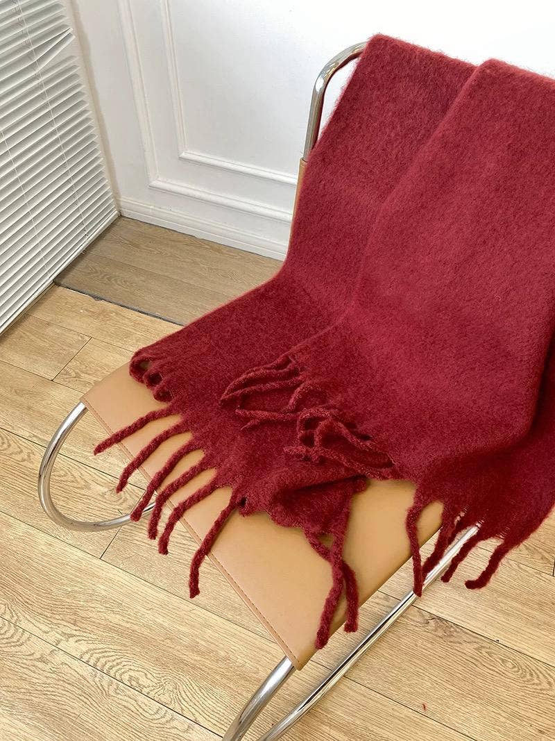 Solid Scarf with Fringe
